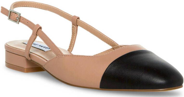 Steve Madden Belinda leren slingback ballerina's beige zwart