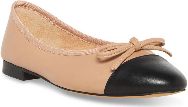 Steve Madden Ellison leren ballerina's beige zwart