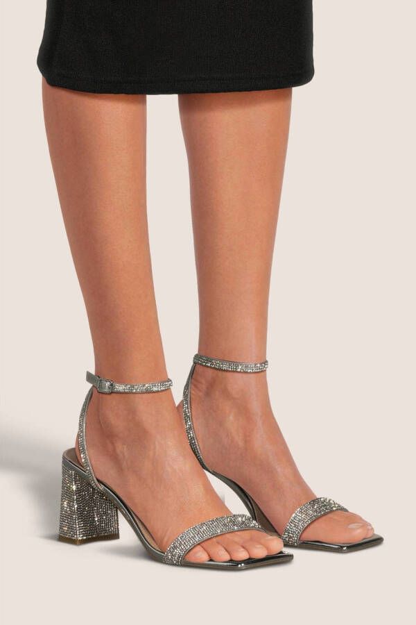 Steve Madden Luxe-R sandalettes met strass zilver