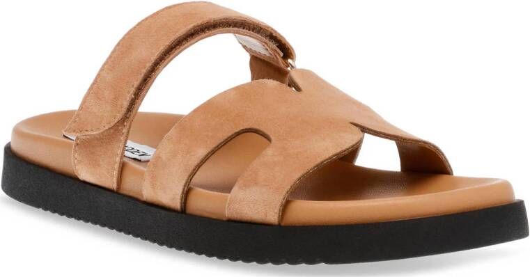 Steve Madden Missile leren slippers camel