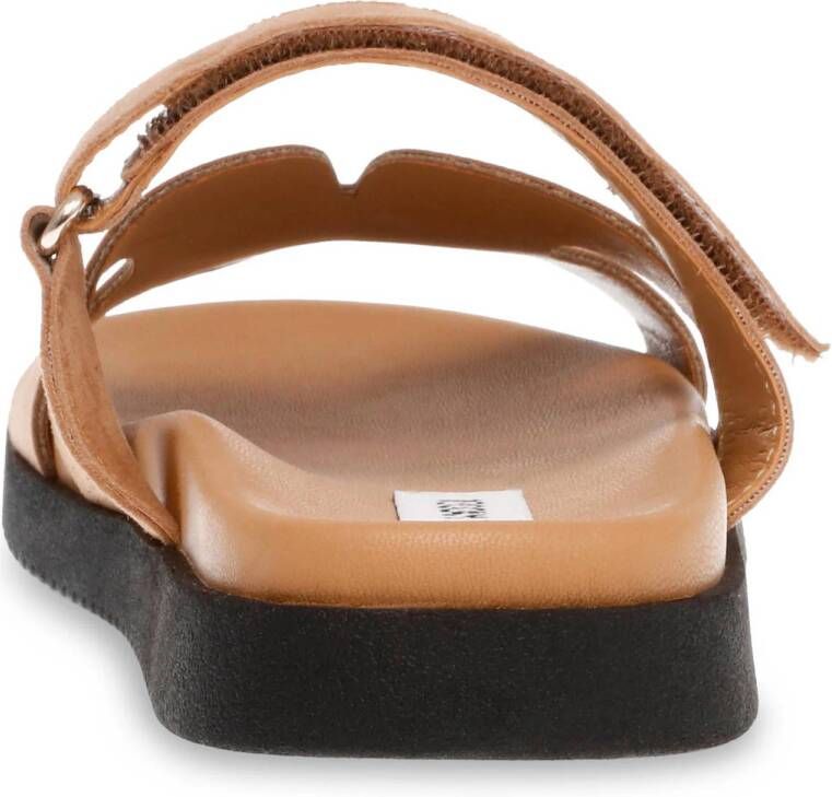 Steve Madden Missile leren slippers camel