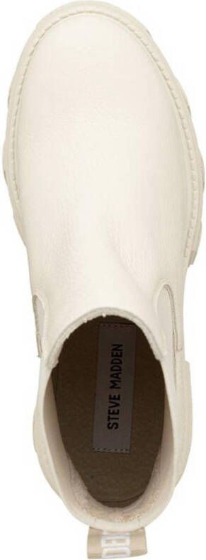 Steve Madden Mixture chunky leren chelsea boots off white