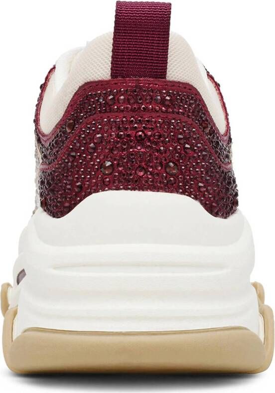 Steve Madden Privy chunky sneakers met strass donkerrood goud