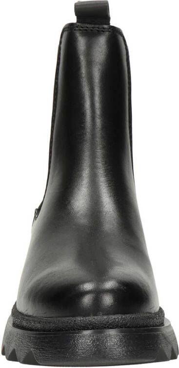 Tamaris chunky leren chelsea boots zwart