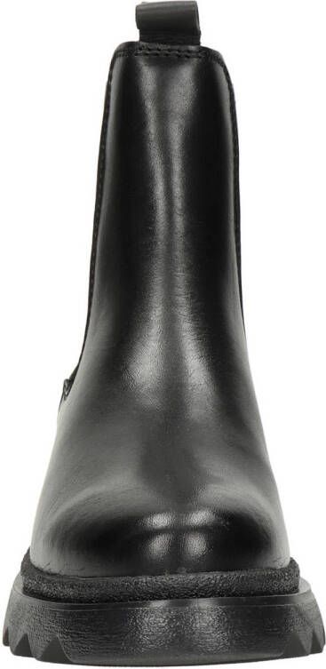 Tamaris chunky leren chelsea boots zwart