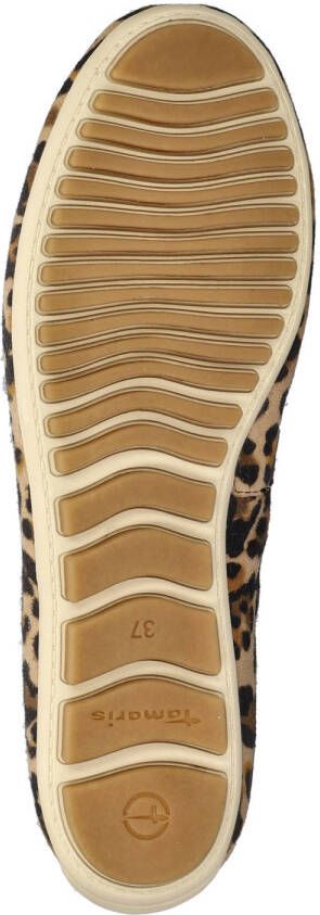 Tamaris instappers met panterprint beige zwart