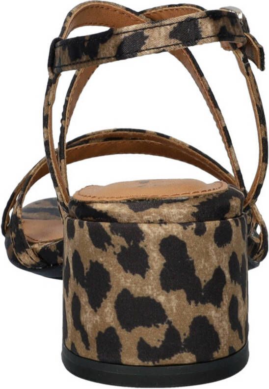 Tamaris sandalettes met panterprint beige zwart