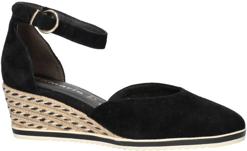 Tamaris suède espadrilles zwart