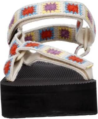 Teva Flatform Universal Crochet sandalen ecru multi