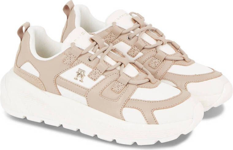 Tommy Hilfiger chunky leren sneakers beige wit