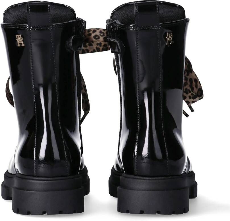 Tommy Hilfiger lak veterboots zwart