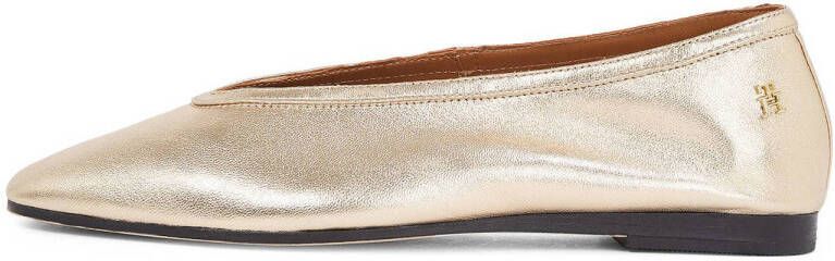 Tommy Hilfiger leren ballerina's goud