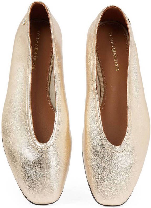Tommy Hilfiger leren ballerina's goud