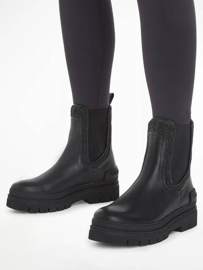 Tommy Hilfiger leren chelseaboots zwart