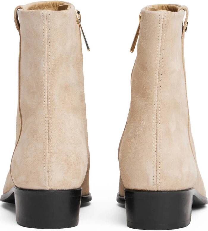 Tommy Hilfiger leren enkellaarzen beige