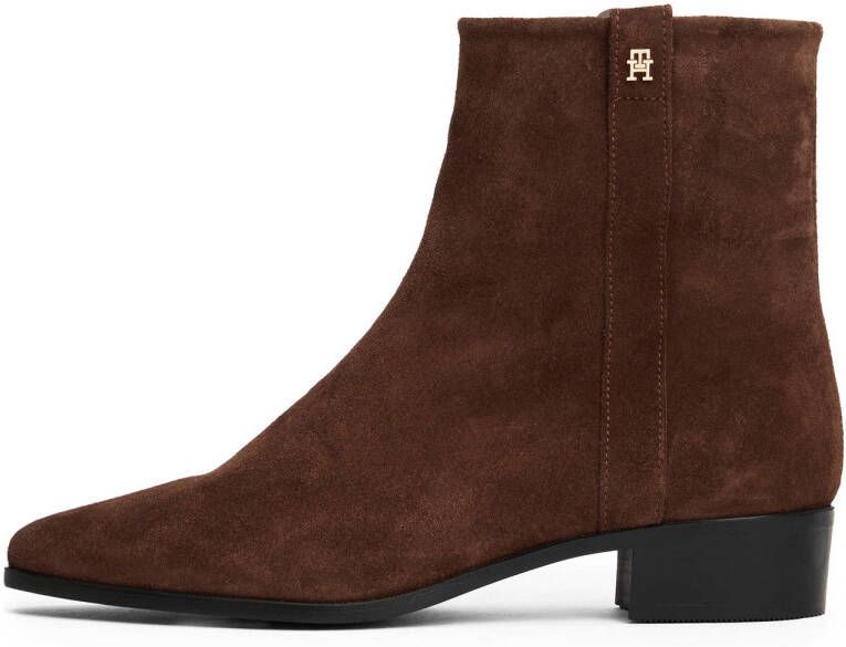 Tommy Hilfiger leren enkellaarzen bruin