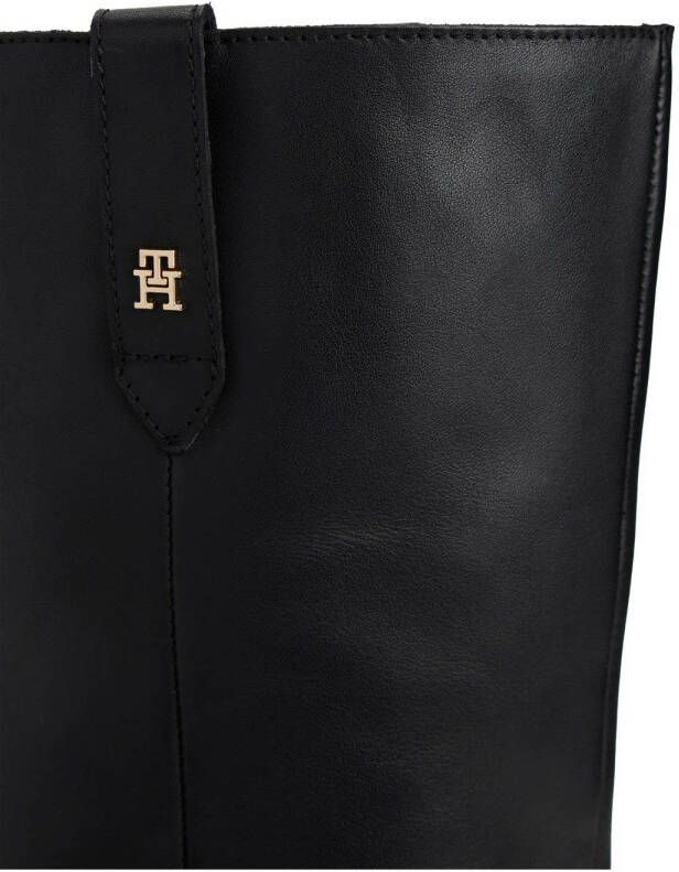 Tommy Hilfiger leren hoge laarzen zwart