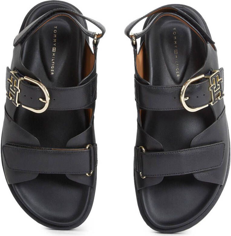 Tommy Hilfiger leren sandalen zwart