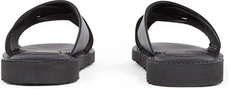 Tommy Hilfiger leren slippers zwart