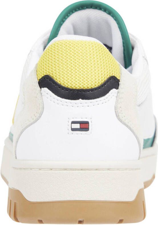 Tommy Hilfiger leren sneakers wit geel groen