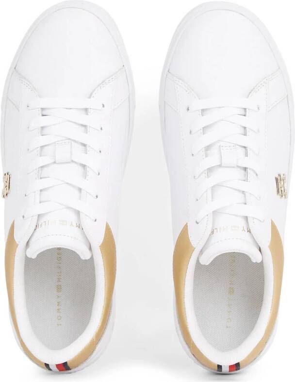 Tommy Hilfiger leren sneakers wit goud