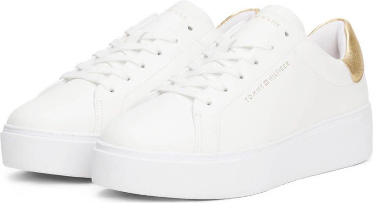 Tommy Hilfiger leren sneakers wit goud