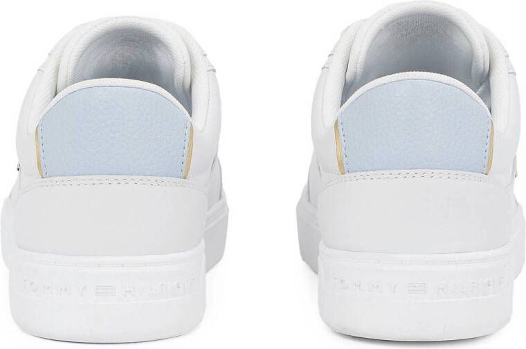 Tommy Hilfiger leren sneakers wit lichtblauw