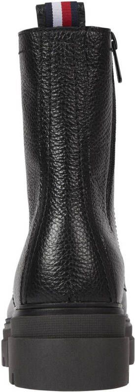 Tommy Hilfiger leren veterboots zwart