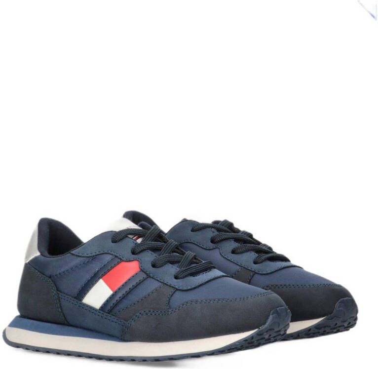 Tommy Hilfiger sneakers donkerblauw Jongens Imitatieleer Logo 37