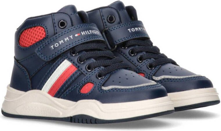 Tommy Hilfiger sneakers donkerblauw Jongens Imitatieleer Logo 37