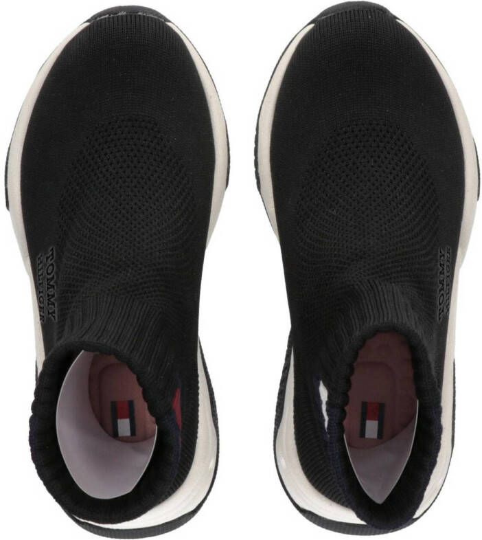 Tommy Hilfiger sock sneakers zwart Textiel Logo 36