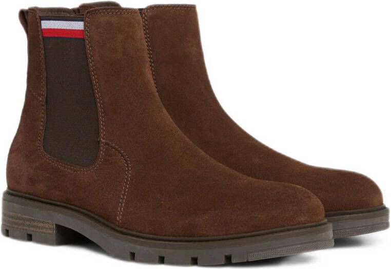 Tommy Hilfiger suède chelsea boots bruin