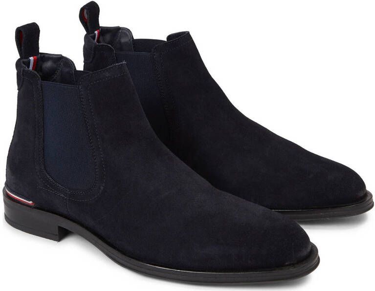 Tommy Hilfiger suède chelsea boots donkerblauw