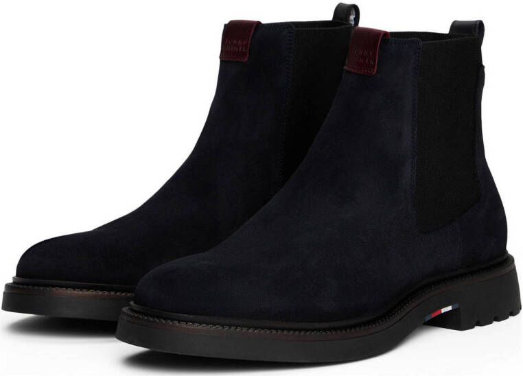 Tommy Hilfiger suède chelsea boots donkerblauw