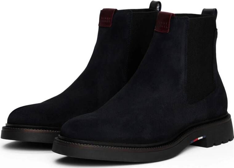 Tommy Hilfiger suède chelsea boots donkerblauw