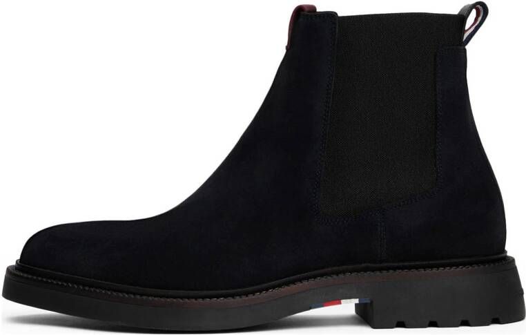 Tommy Hilfiger suède chelsea boots donkerblauw