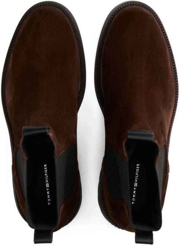 Tommy Hilfiger suède chelsea boots donkerbruin