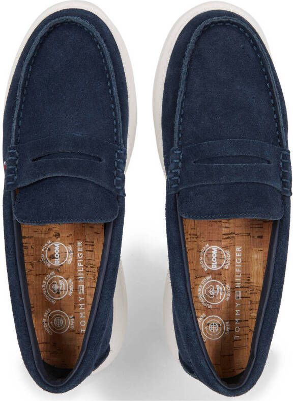 Tommy Hilfiger suède loafers donkerblauw
