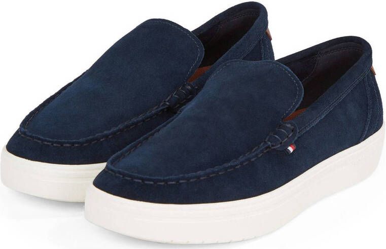 Tommy Hilfiger suède loafers donkerblauw