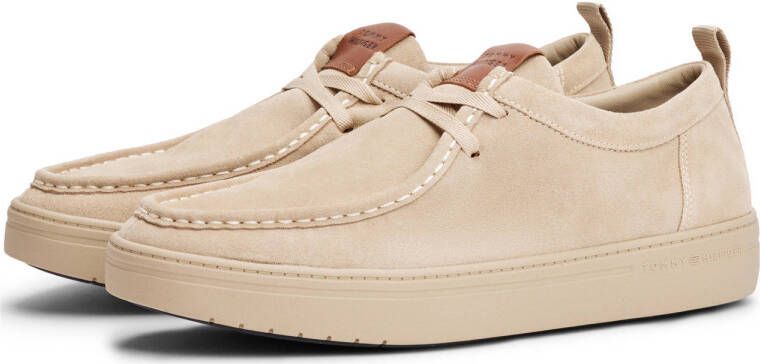 Tommy Hilfiger suède veterschoenen beige