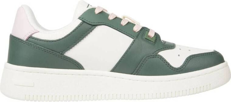 Tommy Jeans leren sneakers groen wit