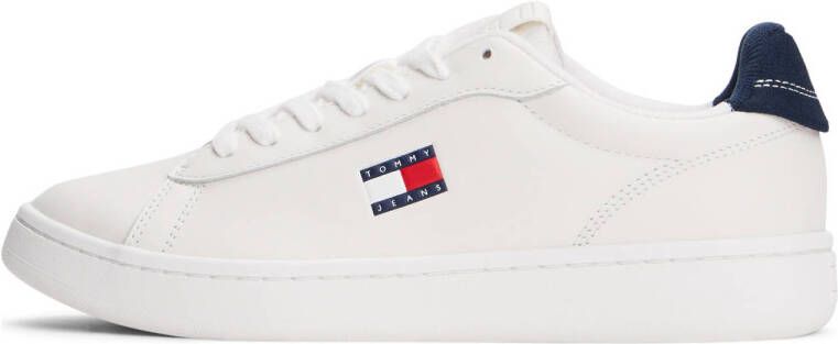 Tommy Jeans leren sneakers wit blauw