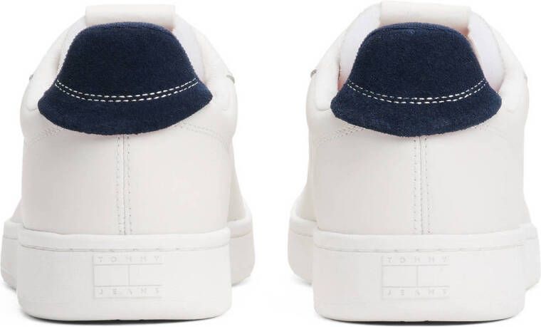 Tommy Jeans leren sneakers wit blauw
