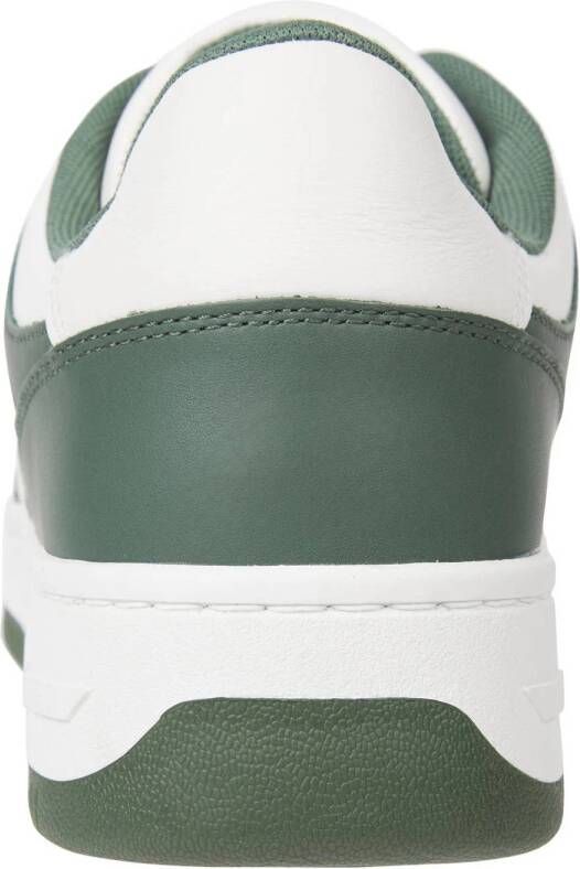 Tommy Jeans leren sneakers wit groen