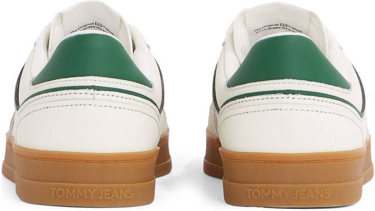 Tommy Jeans leren sneakers wit groen