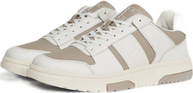 Tommy Jeans The Brooklyn leren sneakers beige wit