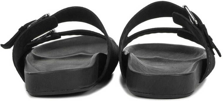 Toral Cora suède slippers met strass zwart