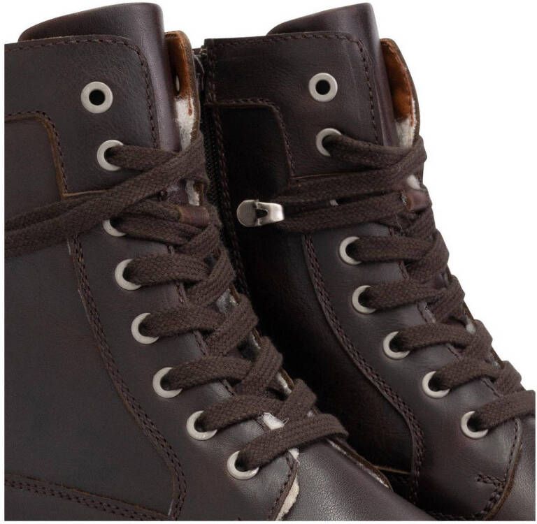 Travelin Kvinlog Men leren veterboots donkerbruin