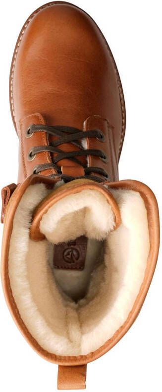 Travelin Myre Lady leren veterboots cognac