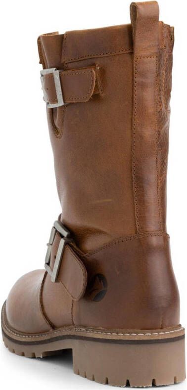 Travelin Silkeborg Lady leren bikerboots cognac